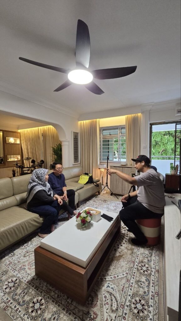Homeowner consultation discussing carpentry requirements and spatial layout