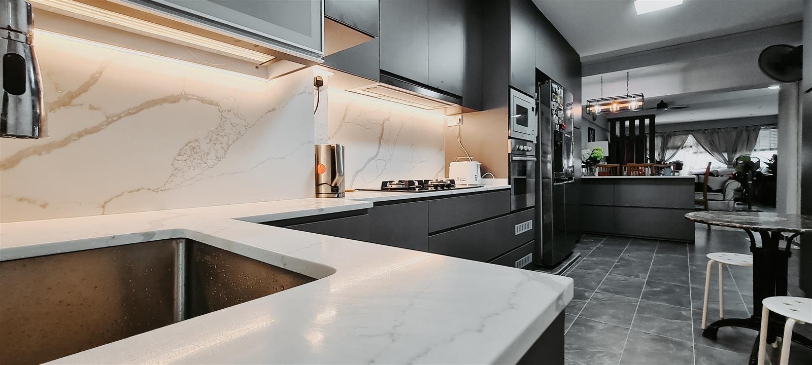 425 Jurong West Ave 1 - Warm under-cabinet ambient lighting